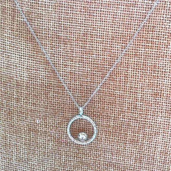 ❤️“GIANI BERNINI” STERLING SILVER CABLE CIRCLE PENDANT - Picture 4 of 5